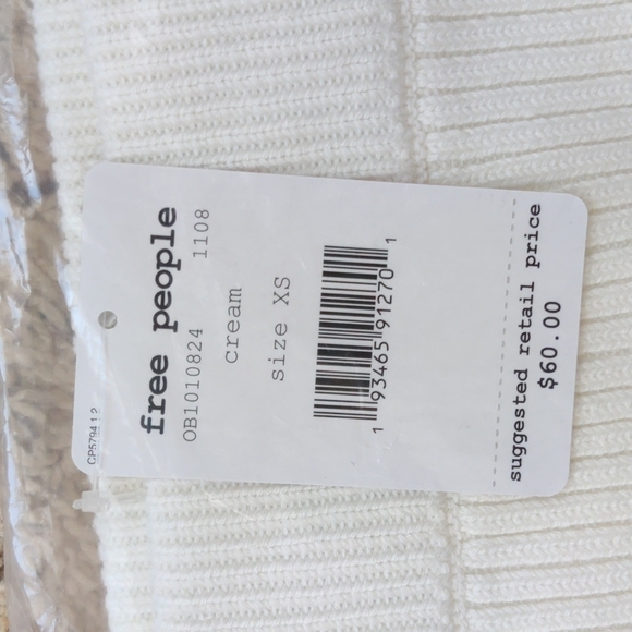 NEW Free People Cream Solid Gold Ribbed Knit Skirt - Picture 15 of 15